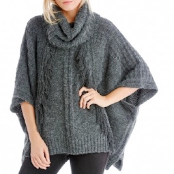 Sole Society Sweaters - Sole Society Look By M Fringe Turtleneck Poncho